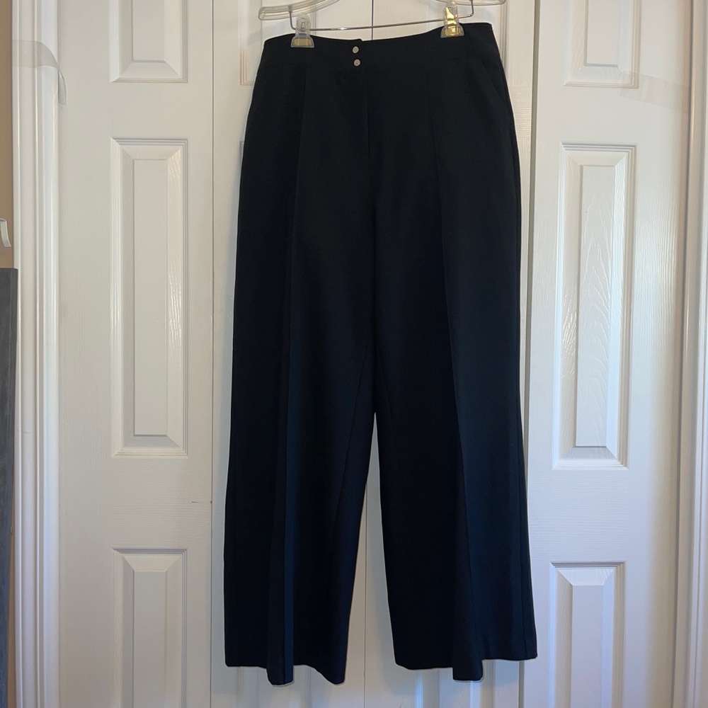 Black Jennifer Lopez High Waist Wide Leg Dress Pants